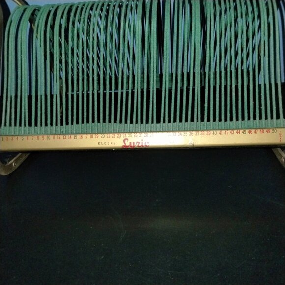 Luric Steel Record Holder, Green Wire Rack, Vintage 1940s, Very Rare - Picture 2 of 8